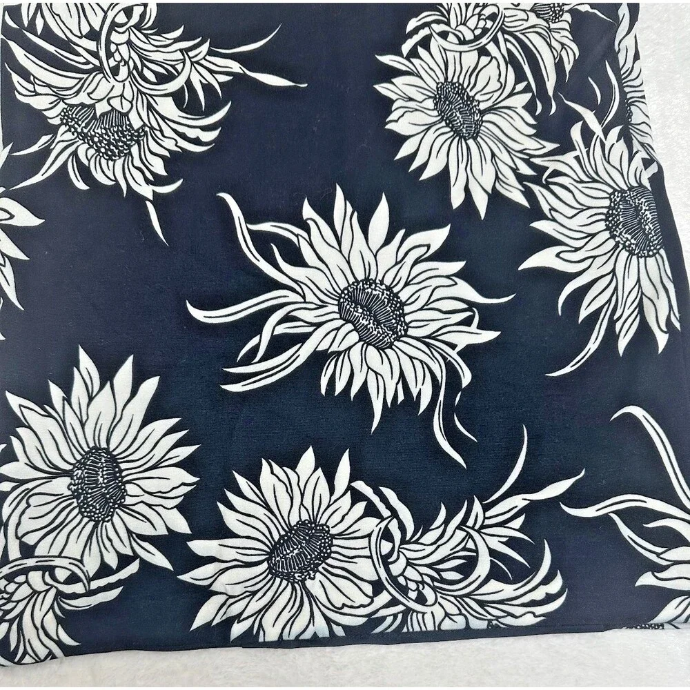 Anna Rachele Women's Floral Black & White Pencil Lined Midi Skirt Sz 8/44 Italy